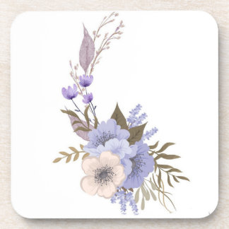 Purple boutique style floral  beverage coaster