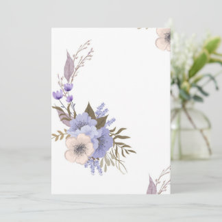 Purple boutique style floral  invitation