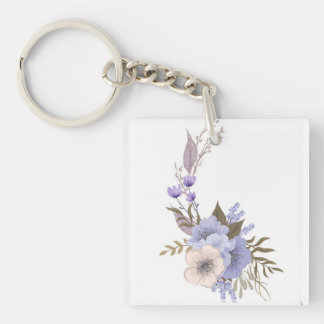Purple boutique style floral  keychain