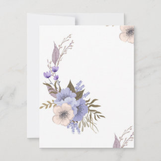Purple boutique style floral  RSVP card