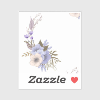 Purple boutique style floral  sticker