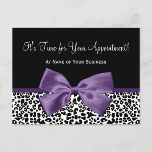 Purple Bow Appointment Reminder Postcard