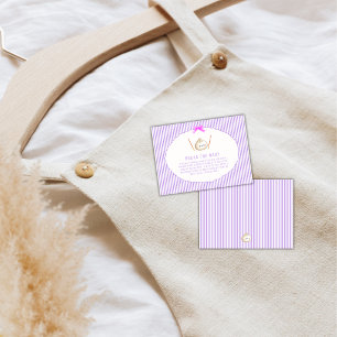 Purple Bow Asian Dumpling Book For Baby Shower Enclosure Card