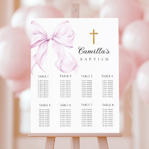 Purple Bow Baptism Seating Chart Foam Board