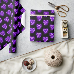 "Purple Bow" Christmas Theme Wrapping Paper