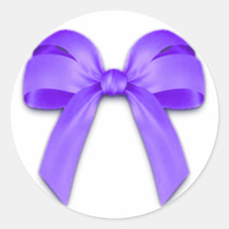 Purple Bow Classic Round Sticker