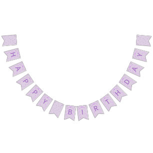 Purple Bow Coquette Birthday Bunting Flags