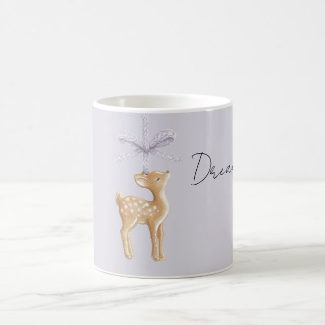 Purple Bow Deer Coffee Mug (Center)
