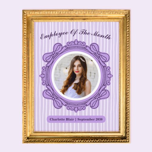 Purple Bow Frame Employee of the Month Award