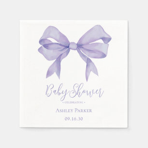Purple Bow Girl Baby Shower Napkins