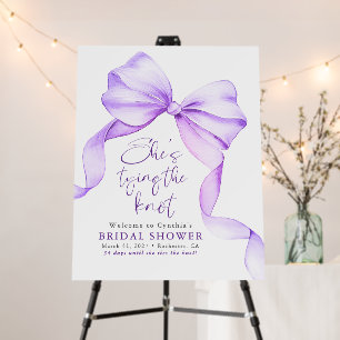 Purple Bow Knot Bridal Shower Welcome Sign