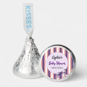 Purple Bow Lines Modern Baby Shower Hershey®'s Kisses®