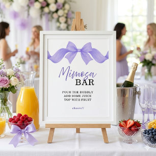 Purple Bow Mimosa Bar Bridal Shower Sign