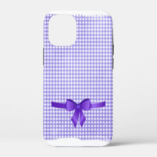 purple bow on gingham Case-Mate iPhone case (Back)