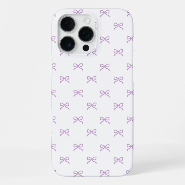 Purple Bow Pattern Coquette Girly Spring Summer iPhone Case (Back)