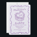 Purple Bow Retro Heart Coquette Cake 21st Birthday Invitation<br><div class="desc">It’s a sweet celebration with this Retro Coquette Cake Collection. This coquette bow ensemble features a vintage heart-shaped coquette cake adorned with lavender purple coquette bows and sweet buttercream icing, capturing the essence of classic romance. This collection adds a playful vibe to any celebration, making it irresistibly sweet. ★ Let...</div>
