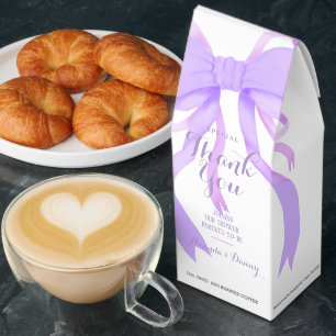 Purple Bow Ribbon Baby Girl Shower Roasted Coffee