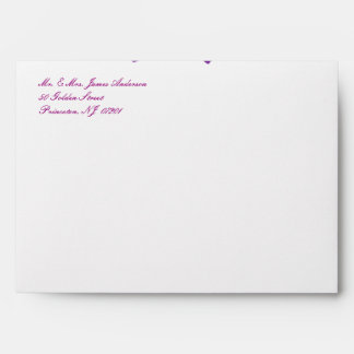 Purple Bow Ribbon Wedding Invitations Envelopes