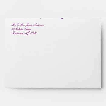 Purple Bow Ribbon Wedding Invitations Envelopes by SquirrelHugger at Zazzle