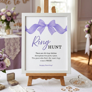 Purple Bow Ring Hunt Bridal Shower Game Sign