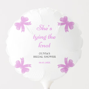 Purple Bow She's Tying The Knot Bridal Shower Balloon