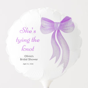 Purple Bow She's Tying the Knot Bridal Shower  Balloon