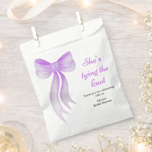 Purple Bow She's Tying the Knot Bridal Shower  Favor Bag