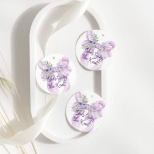Purple Bow She's Tying the Knot Bridal Shower Favor Tags