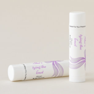 Purple Bow She's Tying the Knot Bridal Shower  Lip Balm