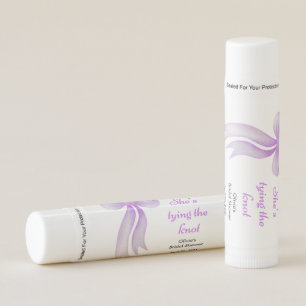 Purple Bow She's Tying the Knot Bridal Shower Lip Balm