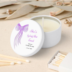 Purple Bow She's Tying the Knot Bridal Shower  Mini Candle Favors
