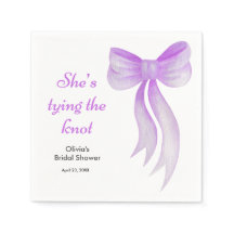 Purple Bow She's Tying the Knot Bridal Shower