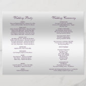 Purple Bow Silver Sequins Wedding Ceremony Program | Zazzle