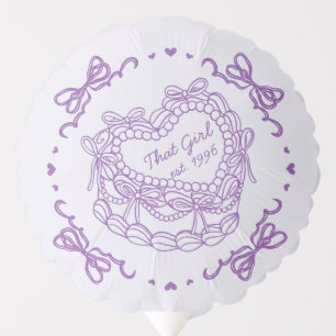 Purple Bow That Girl Heart Coquette Cake Birthday Balloon