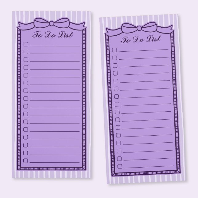 Purple Bow To Do List Checklist Notepad (Purple Bow To Do List Checklist Notepad)