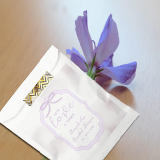 Purple Bow Watercolor Bridal Shower Favor Bag