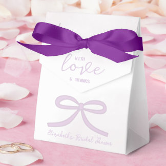 Purple Bow Watercolor Bridal Shower Favor Boxes