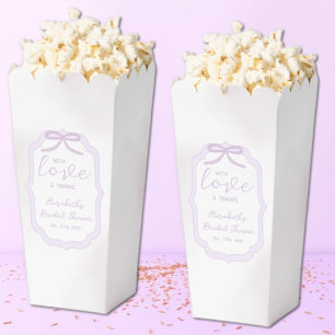 Purple Bow Watercolor Bridal Shower Favor Boxes