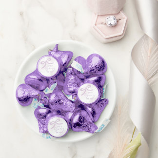 Purple Bow Watercolor Bridal Shower Hershey®'s Kisses®