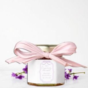 Purple Bow Watercolor Bridal Shower Honey Jar Favors