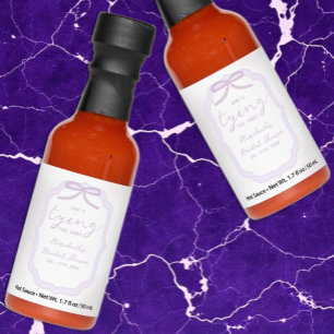 Purple Bow Watercolor Bridal Shower Hot Sauces