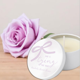 Purple Bow Watercolor Bridal Shower Mini Candle Favors