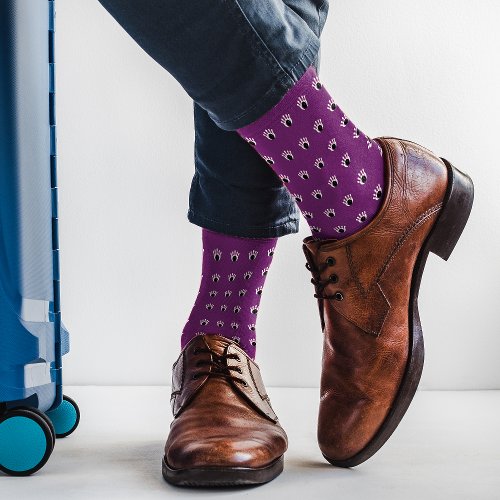 Purple Bowling Ball and Pins Pattern Socks