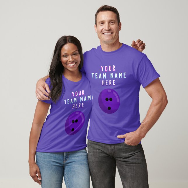 Purple Bowling Ball | Custom Bowling Team Name T-Shirt (Unisex)