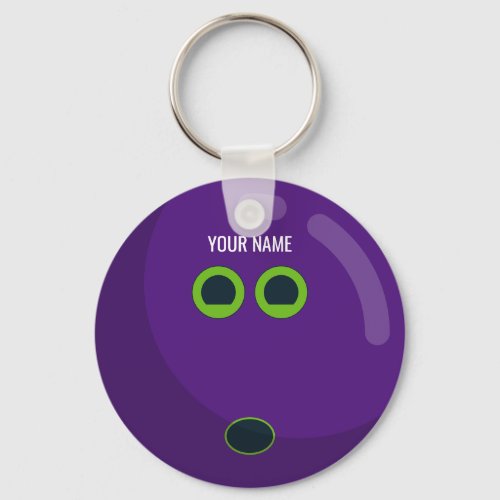 Purple Bowling Ball _ Customizable Colors Keychain