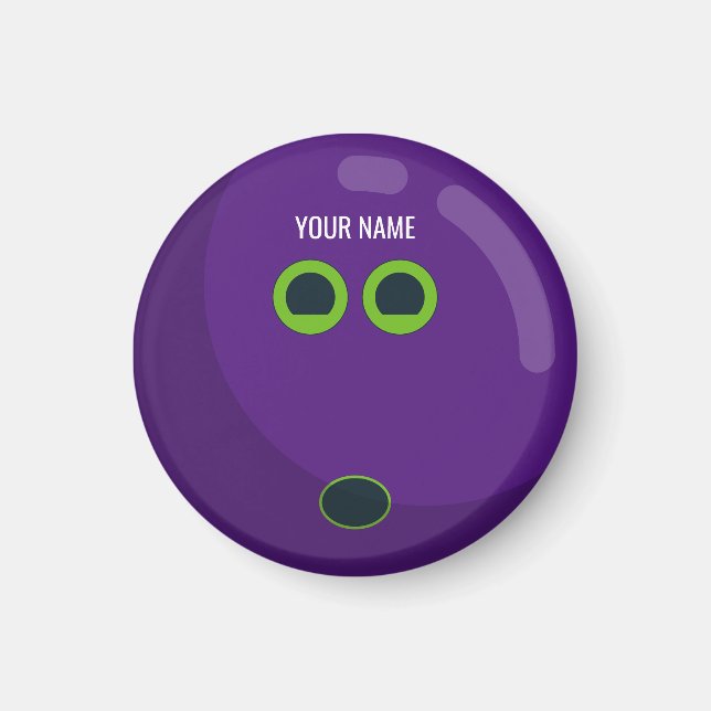 Purple Bowling Ball - Customizable Colors Magnet (Front)