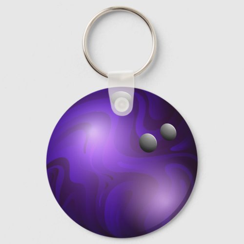 Purple Bowling Ball Keyring keychain