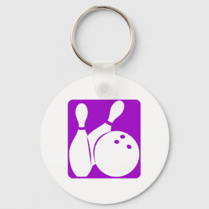 Purple Bowling Keychain