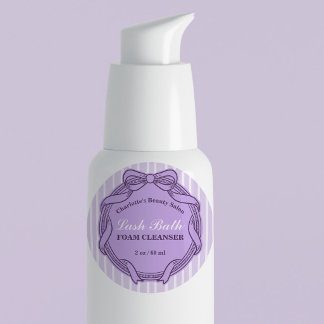 Purple Bows Lash Bath Extensions Product Label