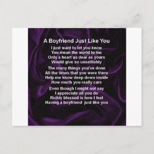 Purple - Boyfriend Poem Postcard